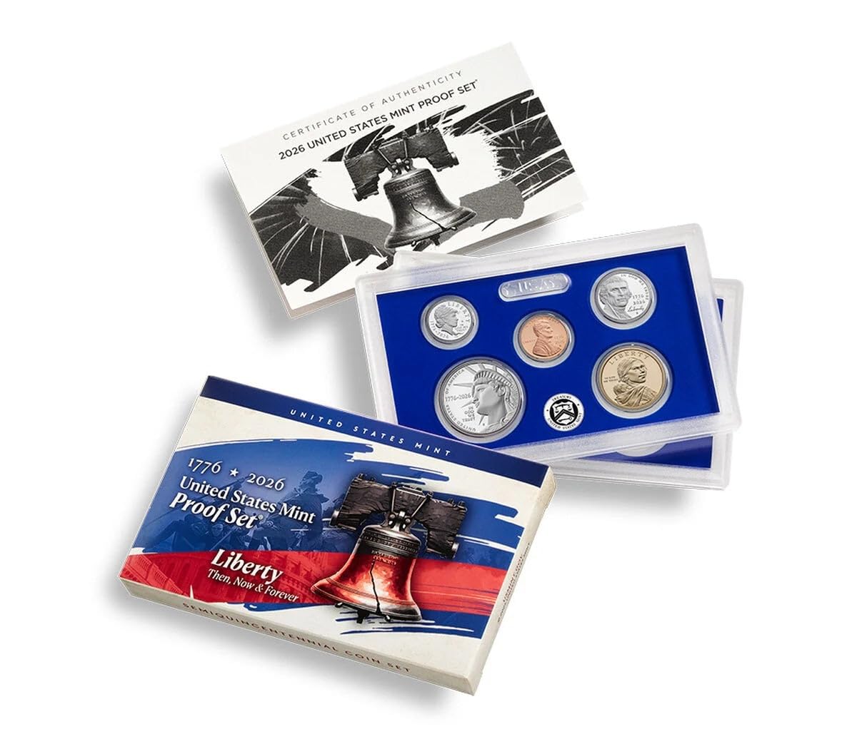 2026 S U.S. Mint 10-Coin Clad Proof Set from the San Francisco Mint - 1776-2026 Semiquincentennial Dated Coins