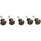 dophee 5Pcs Antique Brass Little Knobs, Small Round Drawer Pulls | Handles for Jewelry Box Cupboard Wardrobe Cabinet Wooden Box Desk, 0.67"x 0.59"