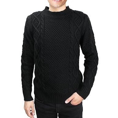 Amazon セーター メンズ ケーブルニット 長袖 クルーネックニット秋
