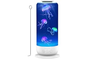 Eyesound Jellyfish Lamp - 7 Color Changing LED Tank Aquarium Light, Mood Lamp for Home Office Bedroom Decor, 2 Lighting Modes for Relax/Sleep, Gift for Kids Teens Adults