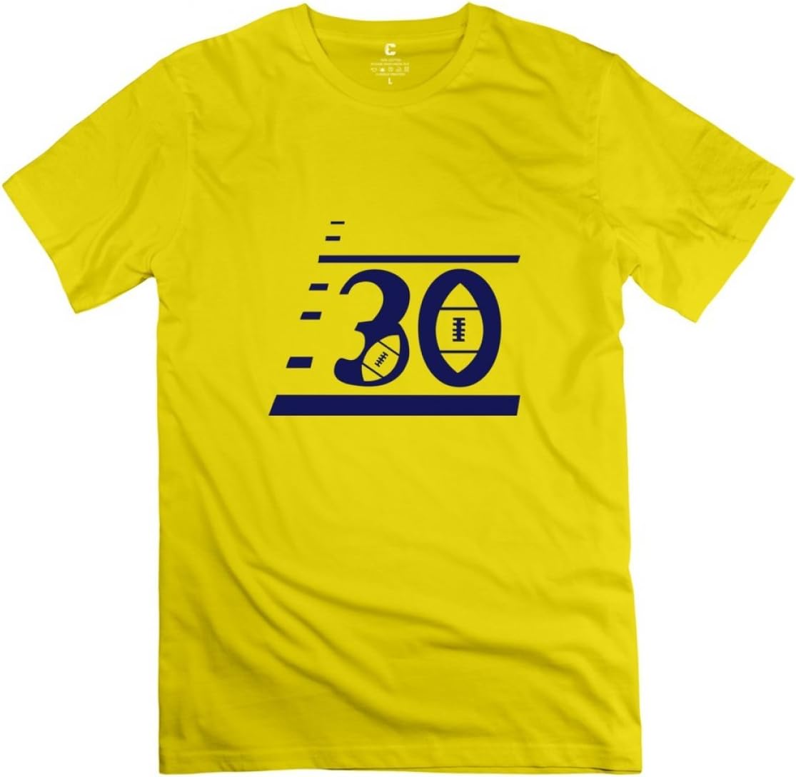 Custom Football Jerseys With Number 30 Yellow T-shirt For Men