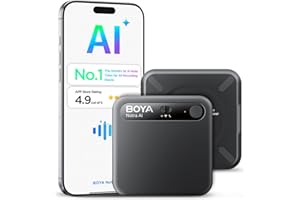 BOYA Notra AI Voice Recorder,3-Mode Capture -Ambient/Phone Call/Bluetooth, AI Transcription&Smart Summary, Support 140+ Langu