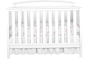 Crib Skirt for Baby Boys Girls Bohemian White Crib Bed Skirt Chic Vintage Nursery Decor