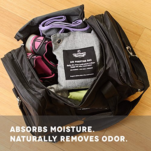 4 Pack - 200g Activated Charcoal Deodorizer Odor Neutralizer Bags, Unscented Air Freshener, Car Freshener, Moisture Absorber, 100% Chemical-Free Odor Eliminator, by California Home Goods Automotive, Interior Accessories, Air Fresheners
