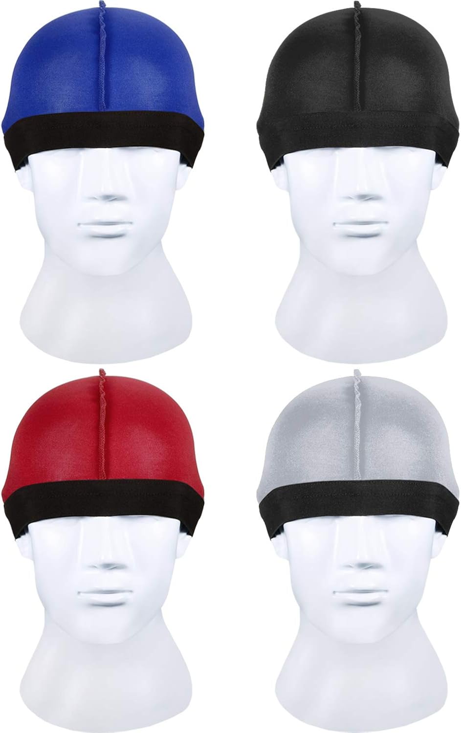 8 Pieces Silky Durag Caps Elastic Wave Cap Long Tail Headwraps Wide Straps Waves (Color 1): Clothing