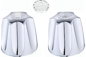 ZephyrJazz 2 Piece Shower Knob Replacement Compatible with Price/Pfister Verve Tub Shower, Bathtub Faucet Handle Remodel Trim Kit in Handle with Index Button Indicators (Chrome)