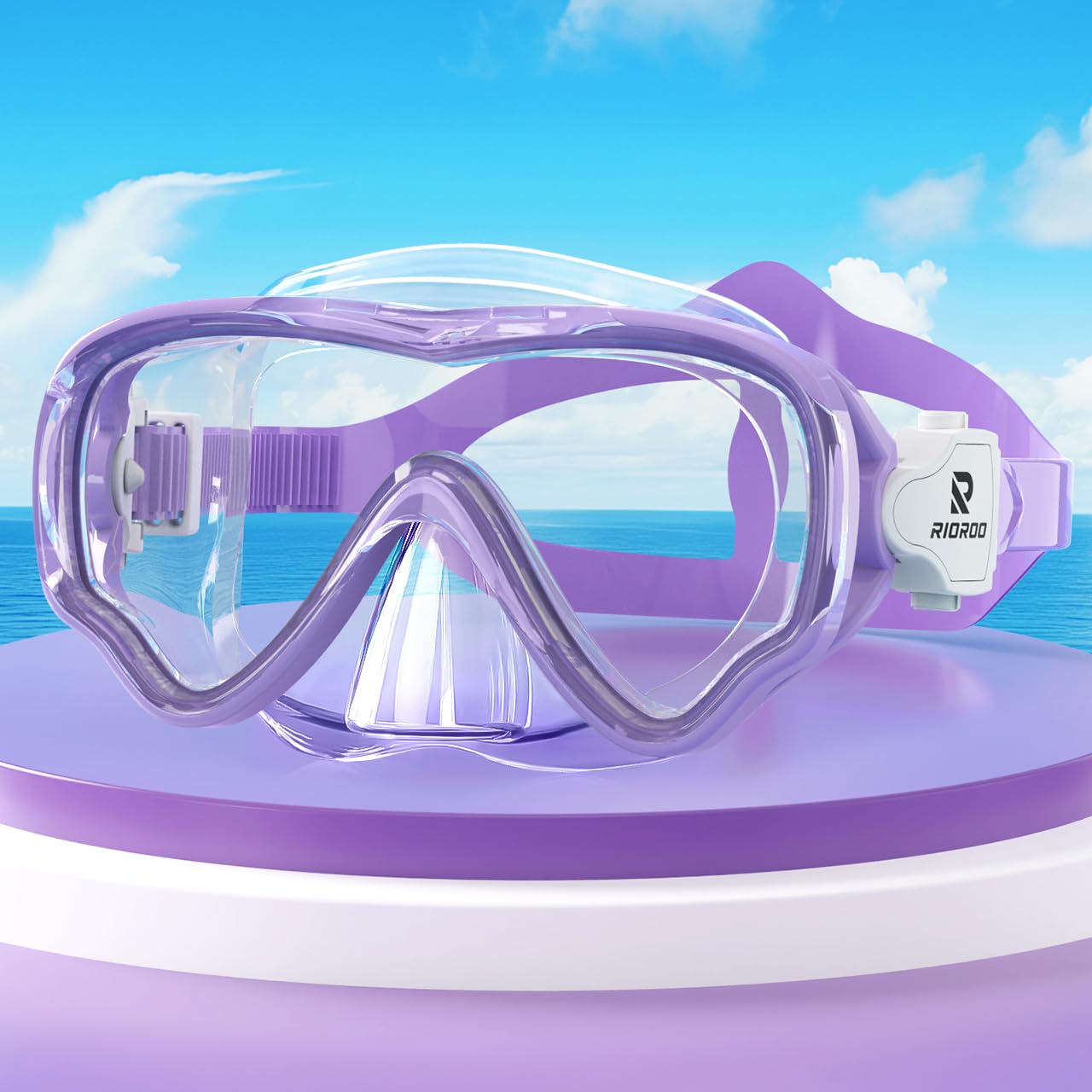 RIOROO Snorkel Mask For Kids, fog Proof and Leak Proof Diving Mask With Nose Mask, 180 ° High-Definition Panoramic Goggles, Swimming Goggles for Boys, Girls, and Teenagers Aged 4-14