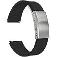 watchdives FKM Rubber Watch Strap, Cut to Size Fast Release Watch Band Soft Replacement Watchband with Milled Clasp for Men Women 18mm 19mm 20mm 21mm 22mm
