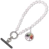 Gmissbabicoo Beaded Phone Strap Crystal Detachable Wrist Lanyard Hands-Free Anti-Theft Crossbody Chain for Phone Case charm