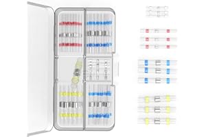 HOODDEAL Solder Seal Wire Heat Shrink Butt Connectors Kit Waterproof Insulated Electrical Wire Splice Terminals for Car Marin