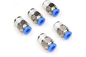 CEKER 1/4" NPT Push to Connect Air Fittings 6mm Tube Od Pneumatic Push in Connectors Air Hose Quick Connect Fittings 5Packs