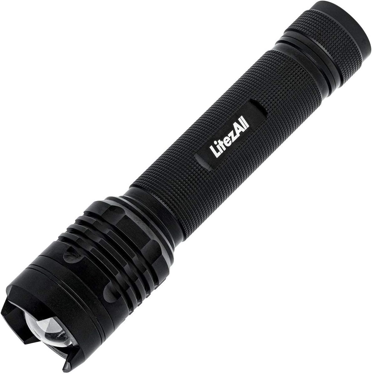 LitezAll LED Tactical Flashlight - 2000 High Lumen Flashlight, 2 Light Modes, Adjustable Focus, Weather Resistant for Camping, Hiking, Security and Emergency Use - Batteries Included