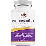 Health Supplements Rice Phytoceramides 350mg 90 Capsules. High Quality Vegan Ceramides, Helps Reduce Wrinkles and Hydrates Yo