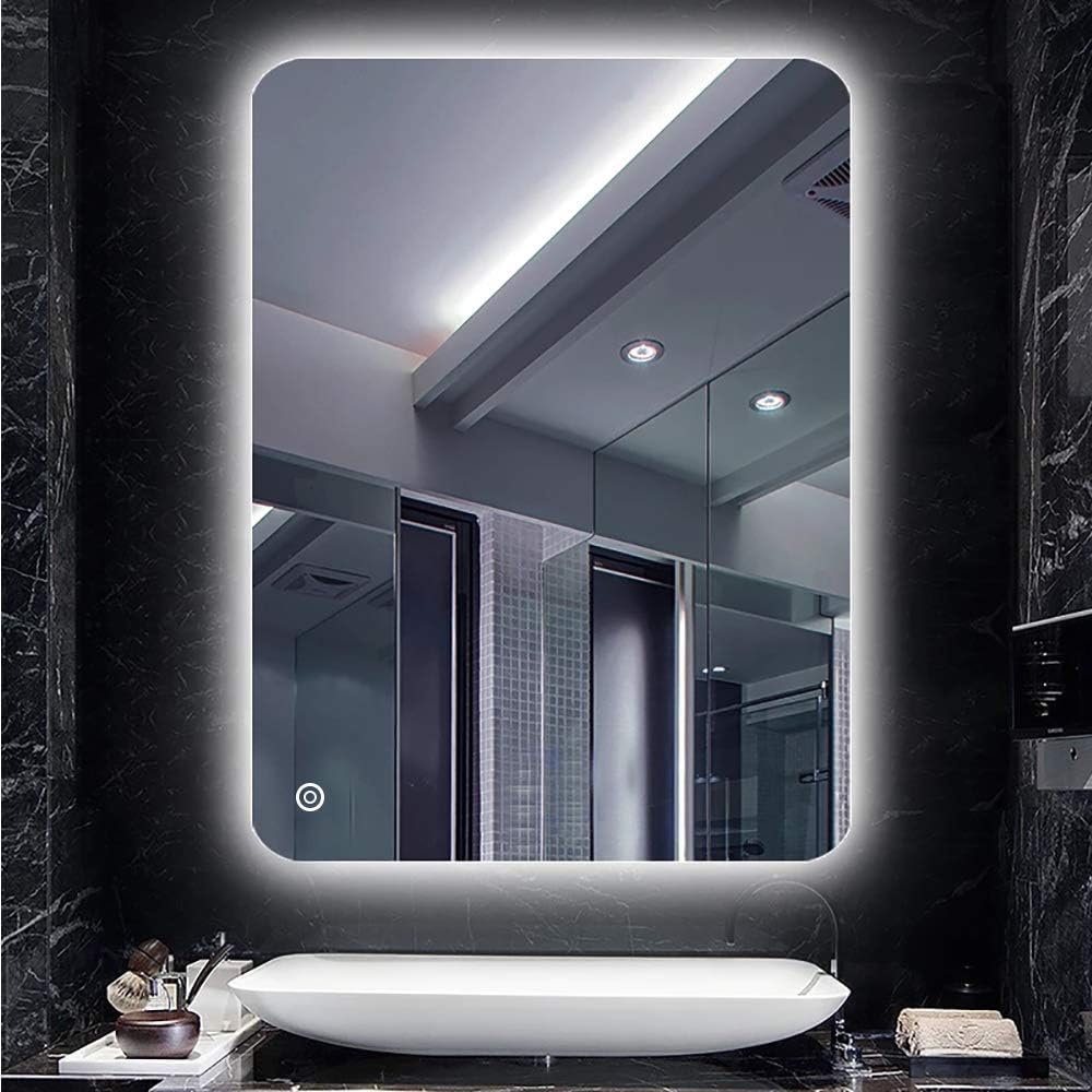 Turefans LED mirror，Bathroom Mirror， Cool white (6400K) + 5050LED + waterproof + touch switch, 50 * 70cm