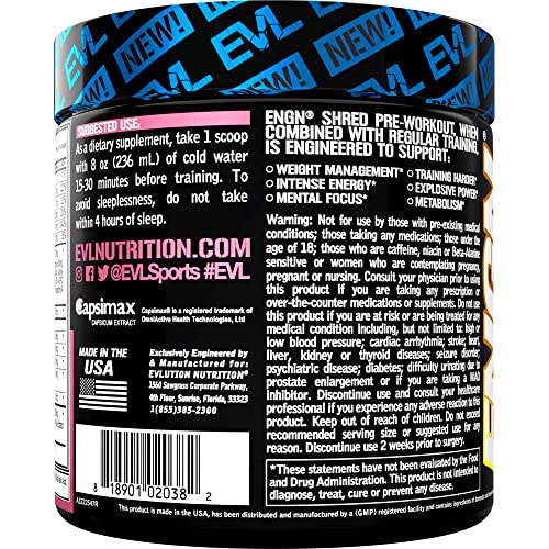 EVL Ultimate Pre Workout Powder Thermogenic Fat Burn Support Preworkout Powder Drink for