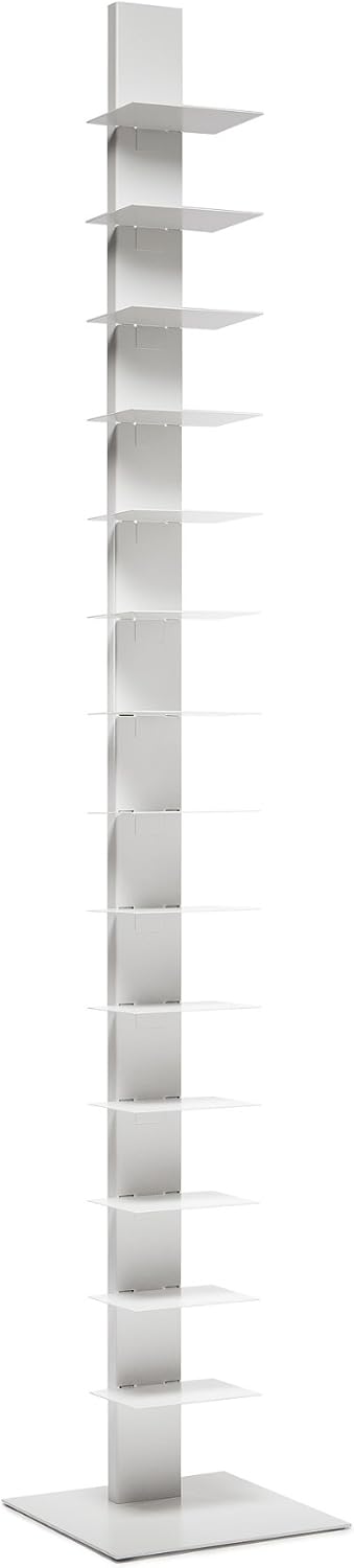 Amazon Com Sapiens Original Bookcase Sintesi H 79 6 Inches 14 Shelves White Furniture Decor