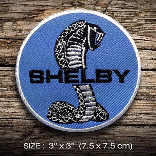 Shelby Cobra Patch Iron on Decorate Embroidered Jacket Hat Shirt Denim Jean Bag Skirt, Rac Car Classic