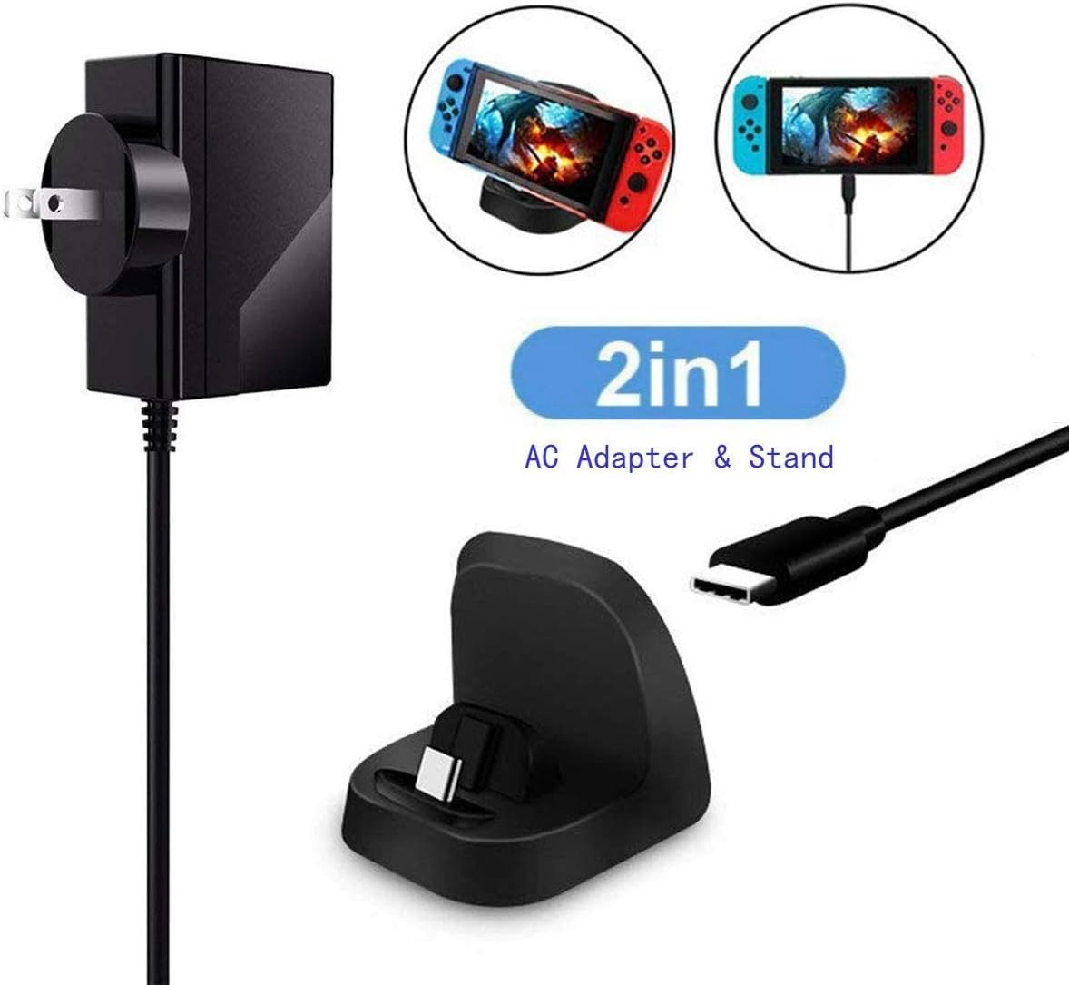 [New 2020] Wireless Switch Pro Controller,Funcilit Nintendo Switch Controller , Bluetooth Connection Game Controller for Nintendo Switch and Switch Lite (Switch AC Adapter Charger)
