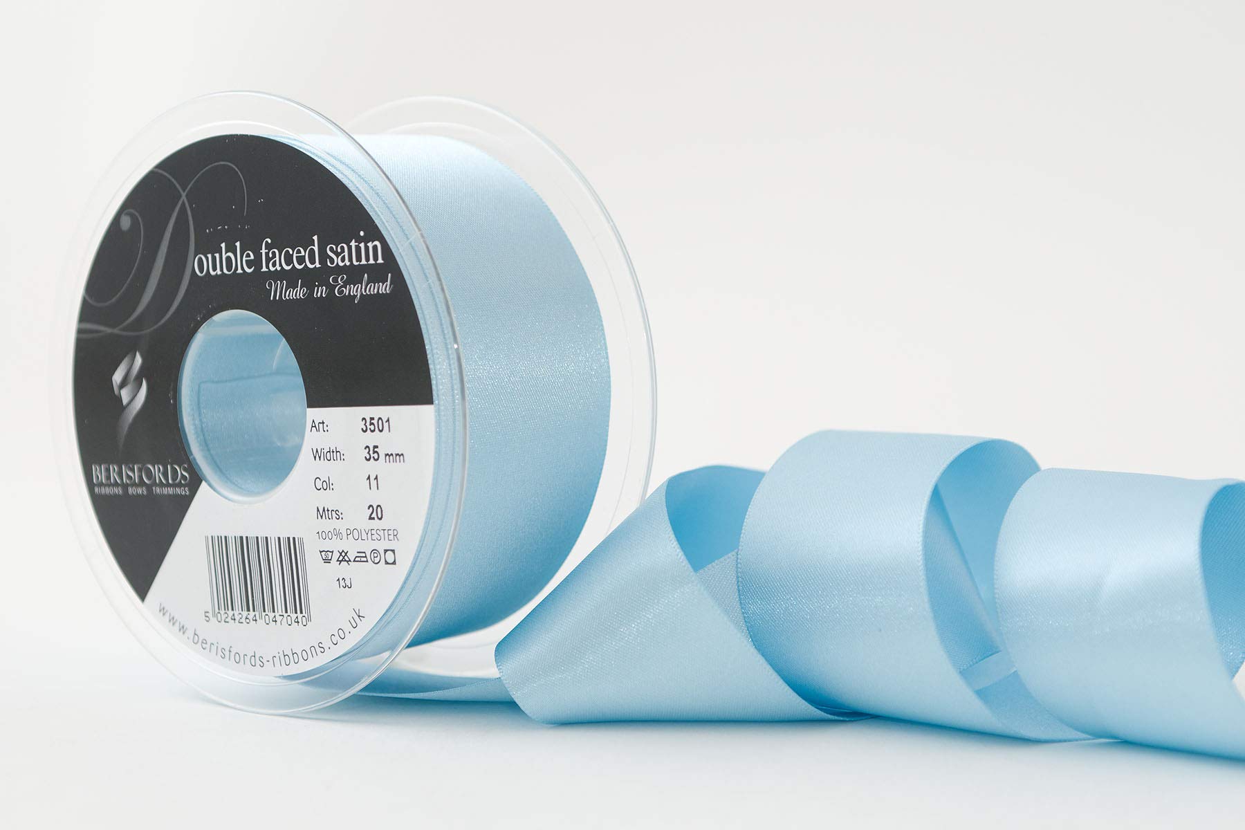 Berisfords Double Satin Ribbon, Saxe, 35 mm — image 1