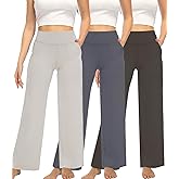 XFIFM 3 Pack Yoga Pants Women's Wide Leg Pants High Waist Elastic Sweatpants pantsLounge Pants with Pockets
