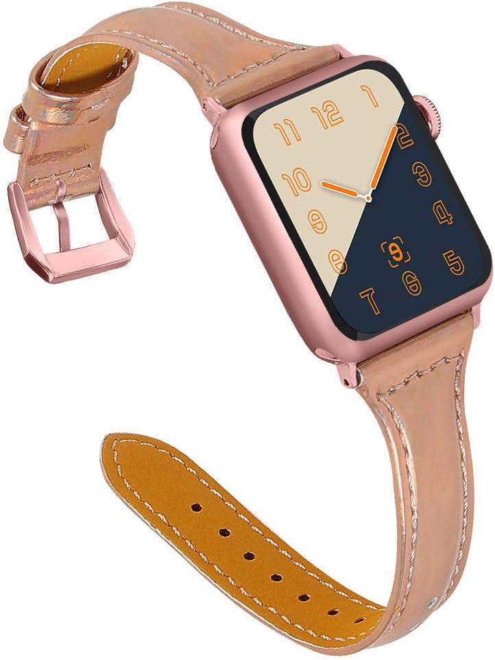 OULUCCI Compatible Apple Watch Band 38mm 40mm 42mm 44mm,Top Grain Leather Band Replacement Strap for iWatch Series 6, SE, Series 5, Series 4,Series 3,Series 2,Series 1,Sport, Edition