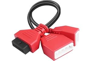 TIENFOKOTA OBDII Diagnostic Adapter,16+32 Pin OBD2 Splitter Cable 30cm Extension Cable for Adapter for Nissan B18, with 12-24