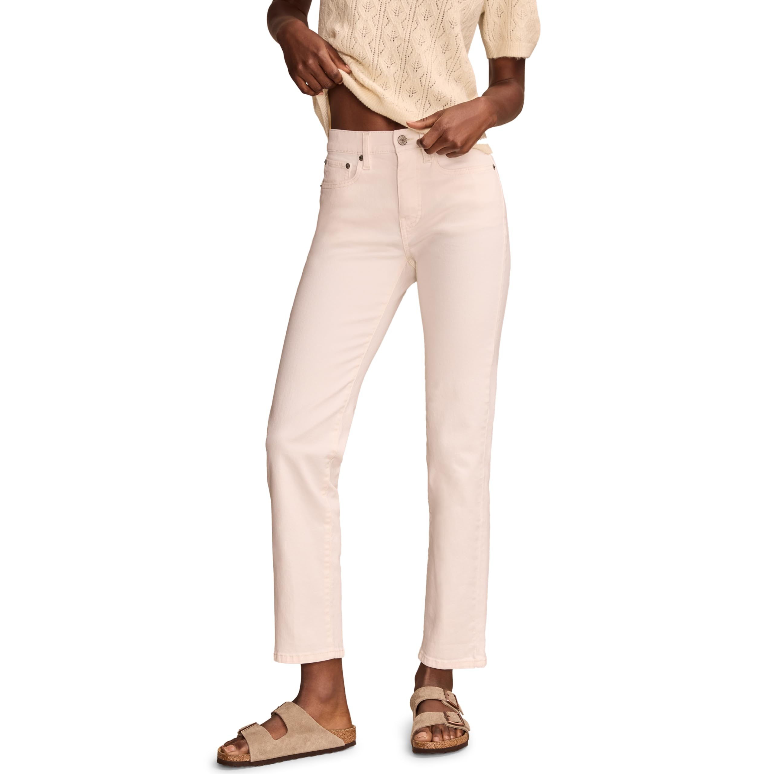 Photo 1 of Lucky Brand Women's HIGH Rise Zoe Straight, White Lies Wash, 30-33