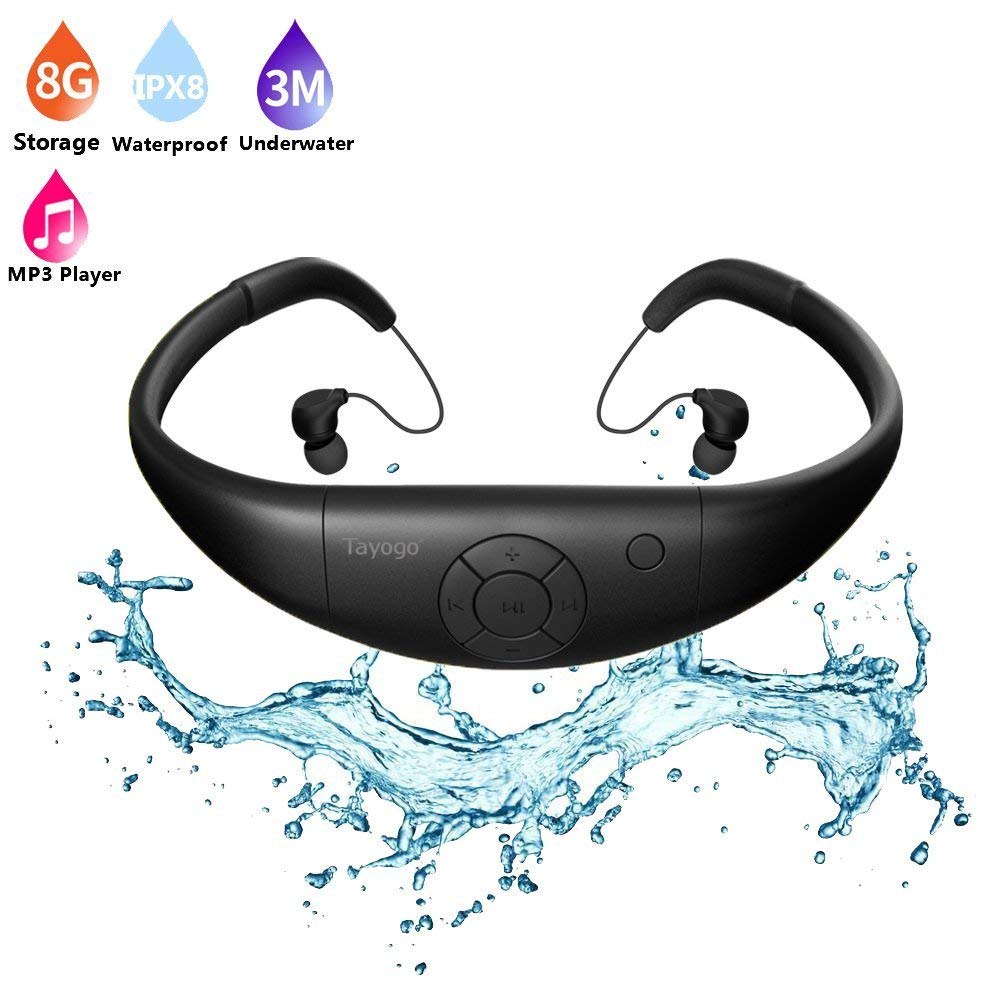 Tayogo 8GB Waterproof MP3 Player Swimming Headphone with