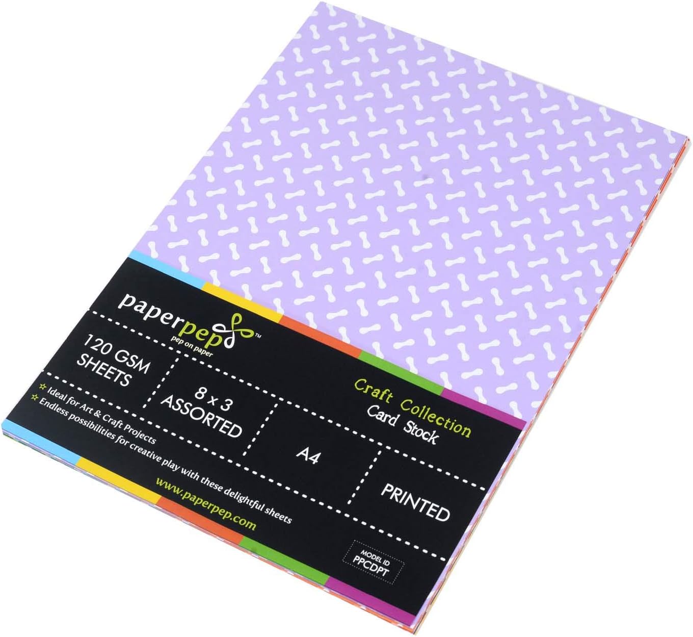 PPCC Card Stock Printed Bone A4 120GSM Pack of 24 - Assorted