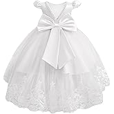Baby Flower Girl Dress Pageant Party Wedding Pearl Lace Tutu Gown Toddler Formal Dresses