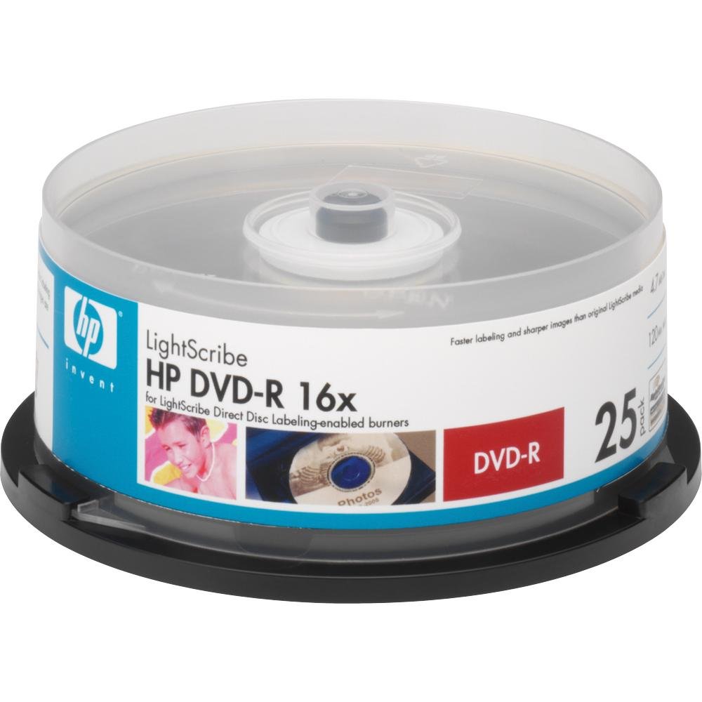 HP DVD-R 16X LIGHTSCRIB E25PK CAKE BOX