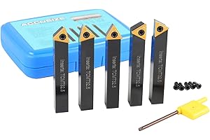 Accusize Industrial Tools 1/2 inch 5 pc Indexable Turning Tool Set, 2380-5082