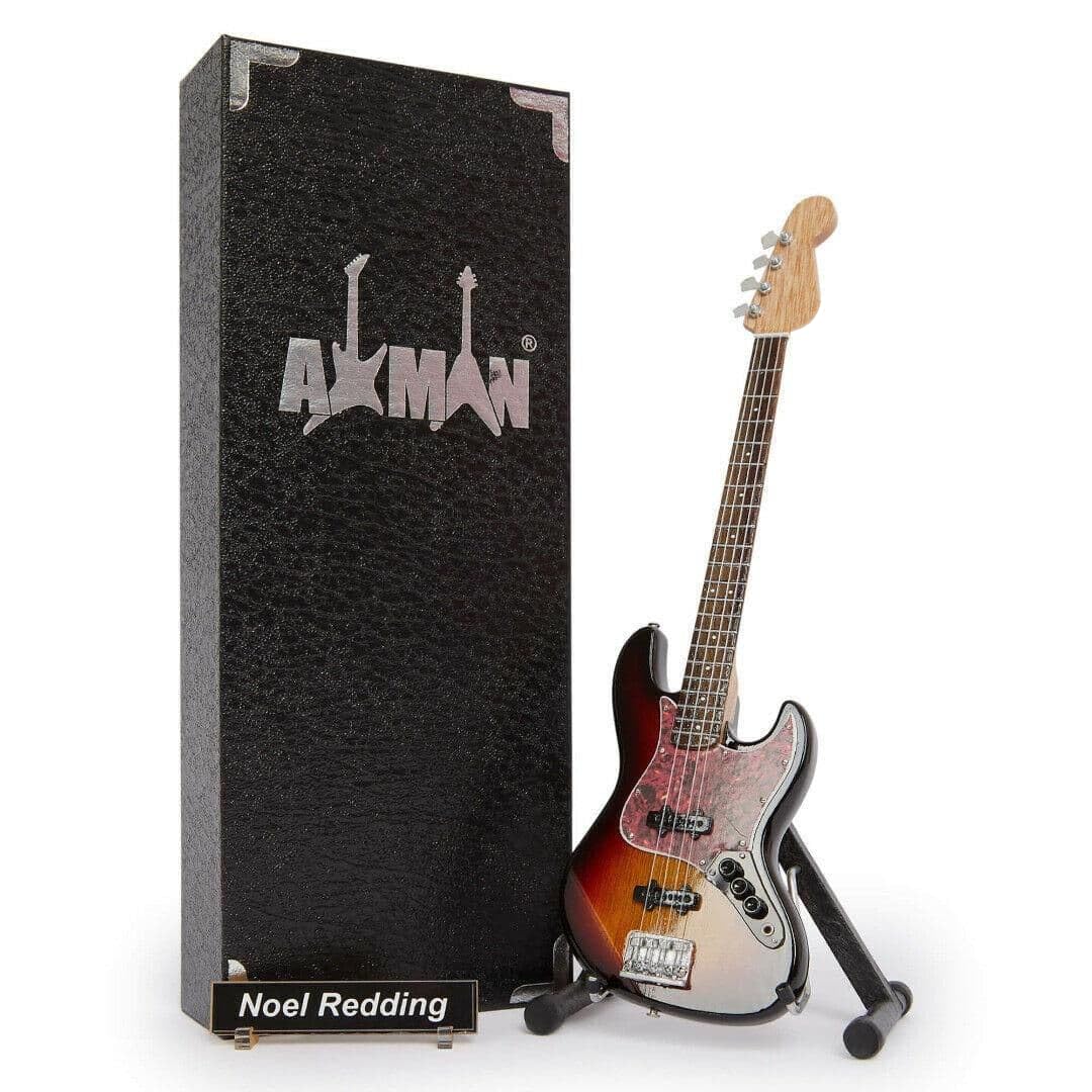 Noel Redding (Jimi Hendrix Experience) Miniature Guitar Replica - Music Gifts - Handmade Ornamental 1/4 Scale - Includes a Display Box, Name Tag and Miniature Guitar Stand