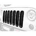 Hooke Road for Jeep Wrangler JK Grill Inserts, Matte Black Front Mesh Grille Cover Guard Clip-in for Jeep JK Wrangler & Wrang
