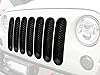 Hooke Road Matte Black Grill Inserts Front Mesh Grille Cover For 2007-2015 Jeep JK Wrangler & Unlimited Wrangler Accessories (7PCS Black + 1PCS White