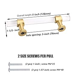 Haliwu 10 Pack/Acrylic Cabinet Handles, Cabinet