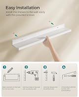 SONGMICS Floating Shelves Set of 2 10 x 80 cm White LWS080W01 view 5