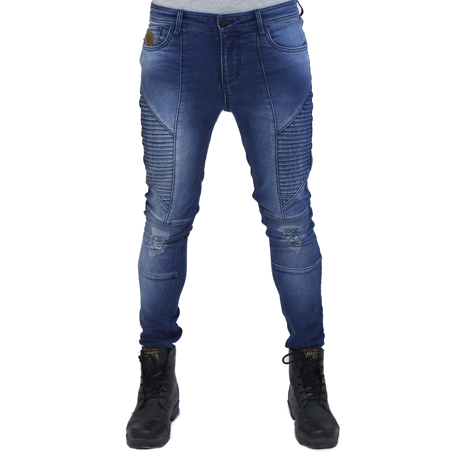 navy blue biker jeans
