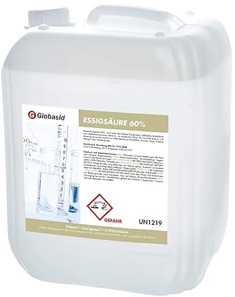 Globasid Essigsaure 60 Prozent 10l C2h4o2 Ethansaure Bad Und Sanitar Reiniger Urinsteinentferner Extra Stark Amazon De Gewerbe Industrie Wissenschaft