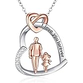 LES OSEWA Mother and 1/2/3 Daughters/Son Necklace 925 Sterling Silver Father Daughter Grandma Necklace 2/3 Sisters Gifts Mother's Day Jewelry for Women