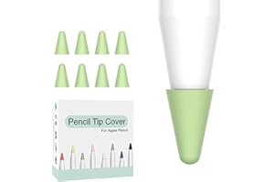 OneCut 8 Pcs Silicone Pencil Nib/Tip Protector Cap for Drawing Noiseless Compatible for Apple Pencil 1st/2nd Replacement Non-Slip Writing Nib/Tip Protector (Green)