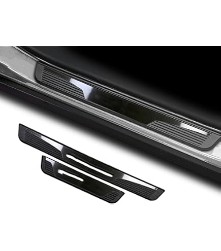 Black Inside Door Sill Plate Protector Cover Trim For Hyundai Santa Fe 2024-2025