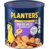 PLANTERS Salted Mixed Nuts, Party Snacks, Plant-Based Protein 56oz (1 Canister)