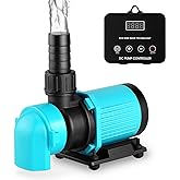 JEREPOND 660GPH Aquarium Return pump with LCD display controller, DC 24V 25W aquarium pump for saltwater freshwater aquarium,fish tank,sump,20 speeds ECO Quiet Submersible and inline pump