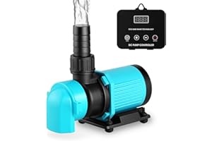 JEREPOND 660GPH Aquarium Return pump with LCD display controller, DC 24V 25W aquarium pump for saltwater freshwater aquarium,fish tank,sump,20 speeds ECO Quiet Submersible and inline pump