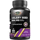 Oxify Celery Seed 600 mg | 180 Tablets | Gluten-Free, Non-GMO | Supplement Made in USA
