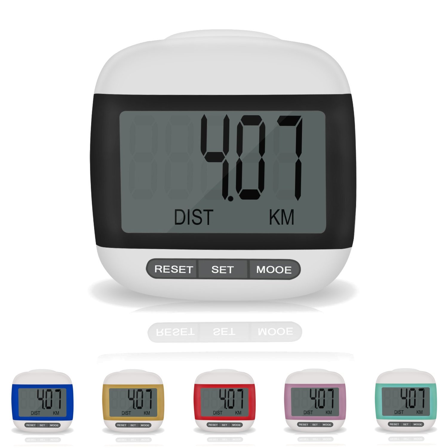 Incutex podómetro cuentacalorías podómetro con pantalla LDC step counter podómetro negro