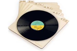 TunePhonik Vertical Laser Cut Wooden Record Dividers to Organize Vinyl LPs Alphabetical Record Holder Organizer A to Z | Viny