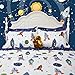 Brandream Space Bedding Sets Kids Boys Bedding Space Galaxy Soft Bed Sheet Set Cotton Bed Sheets Sets Twin Size - Flat Sheet Fitted Sheet Pillowcase Set of 4