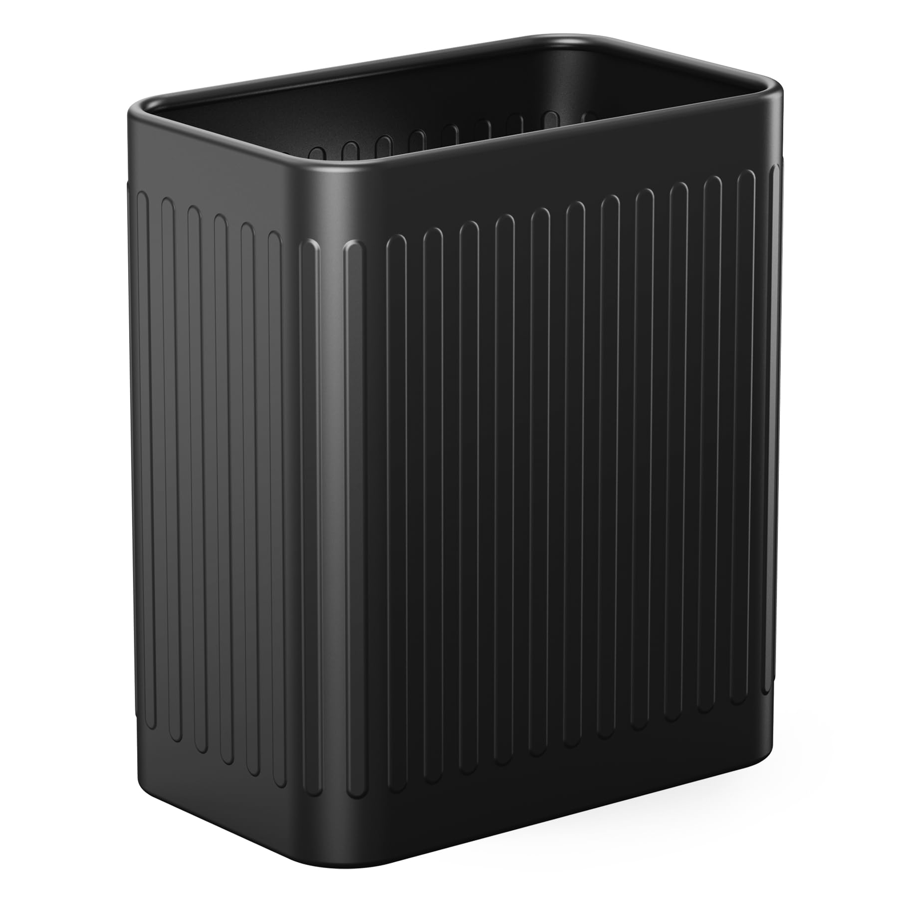 Photo 1 of TrashAid Small Bathroom Trash Can, 2.1 Gallon Black Bathroom Garbage Can, Stainless Steel Waste Basket for Office, Under Desk, Bedroom, Rv, Matte Black